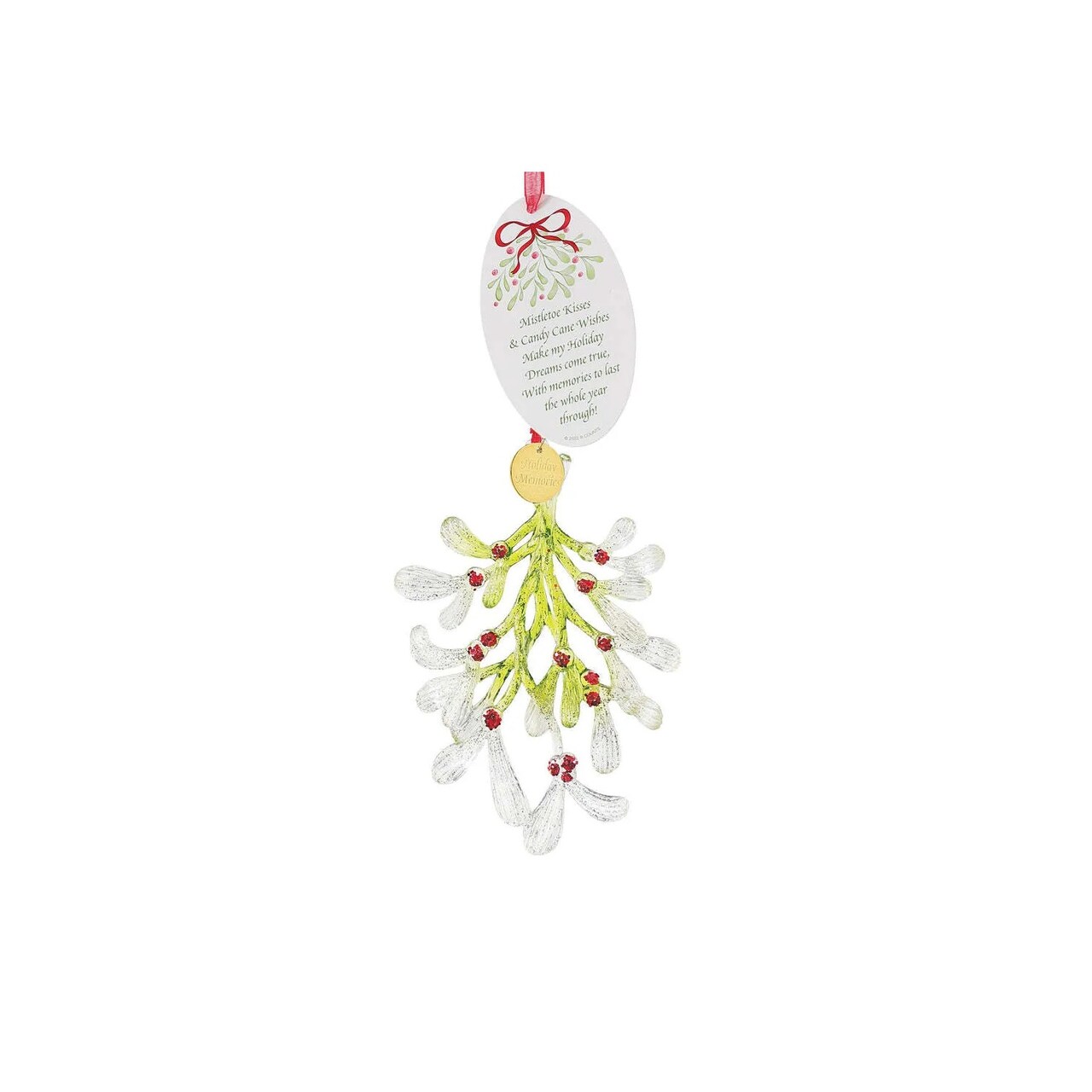 Enesco Enesco Faceted Acrylic Mistletoe Kisses Christmas Ornament